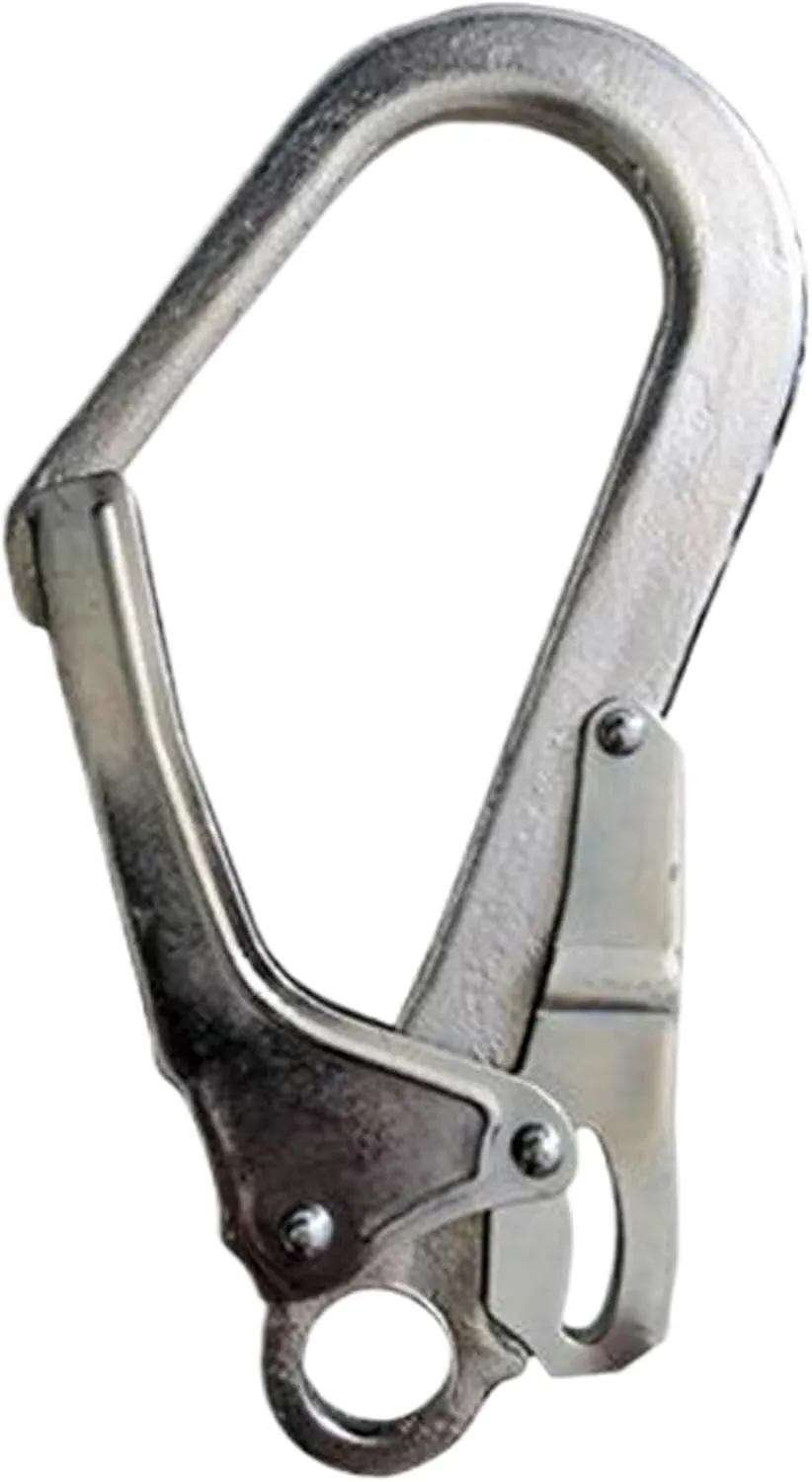 Snap Hooks, D-Shape Sturdy Alloy Steel Grappling Hook, Professional Fall Protection Snap Hooks Heavy Duty for Safety, Climbing, Rappelling, Abseiling