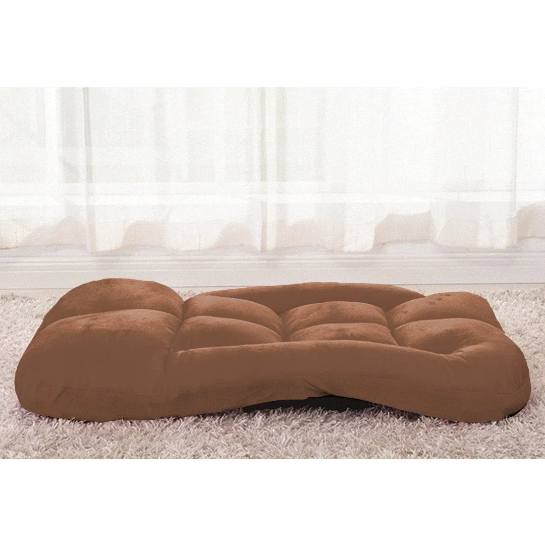 SOGA 4X Foldable Lounge Cushion Adjustable Floor Lazy Recliner Chair with Armrest Coffee