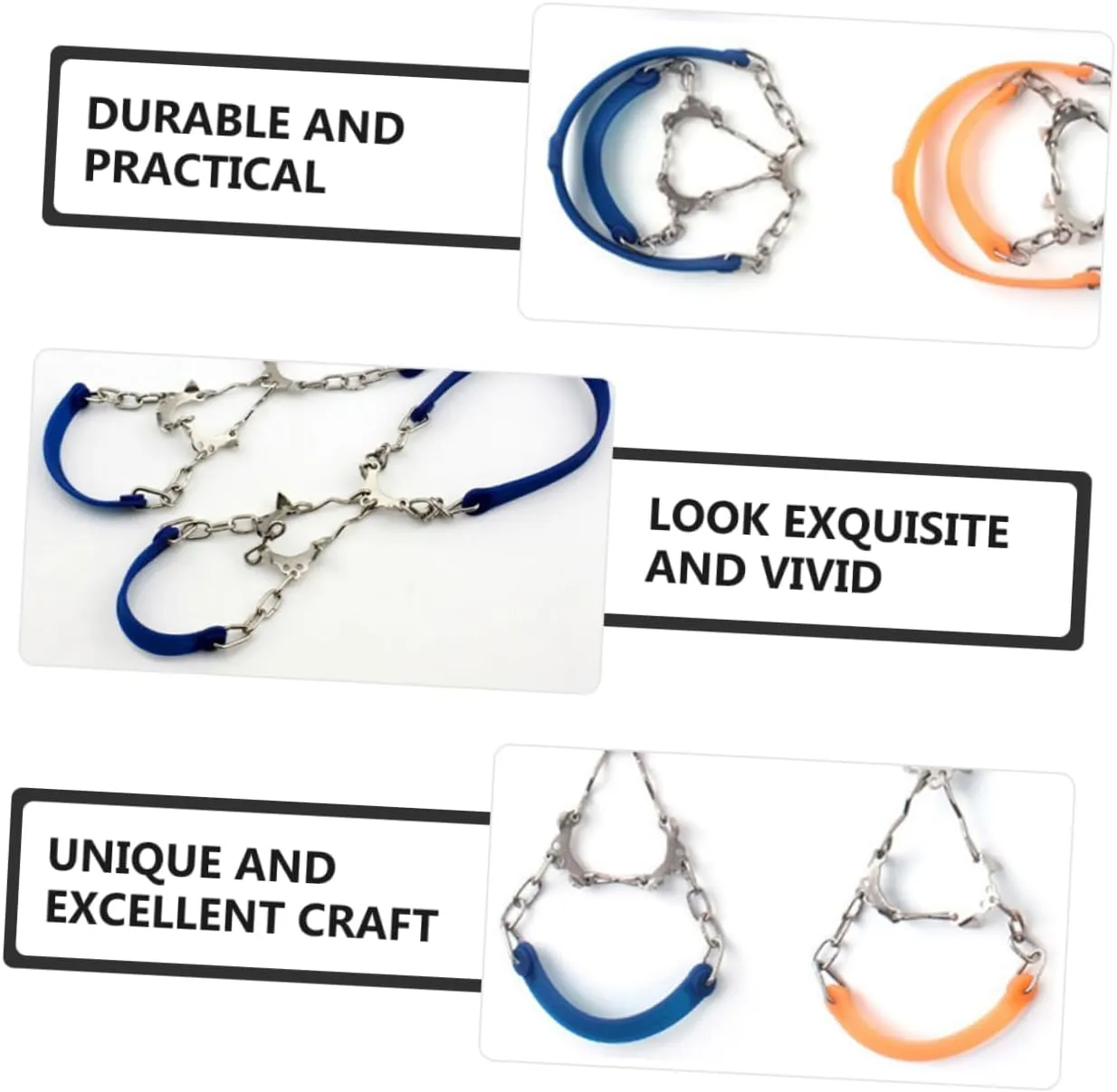 SOIMISS 4 Pcs Ice Fishing Accessories Snow Cleats Boot Chains Crampons for Shoes Ice Shoe Chains Ice Spikes for