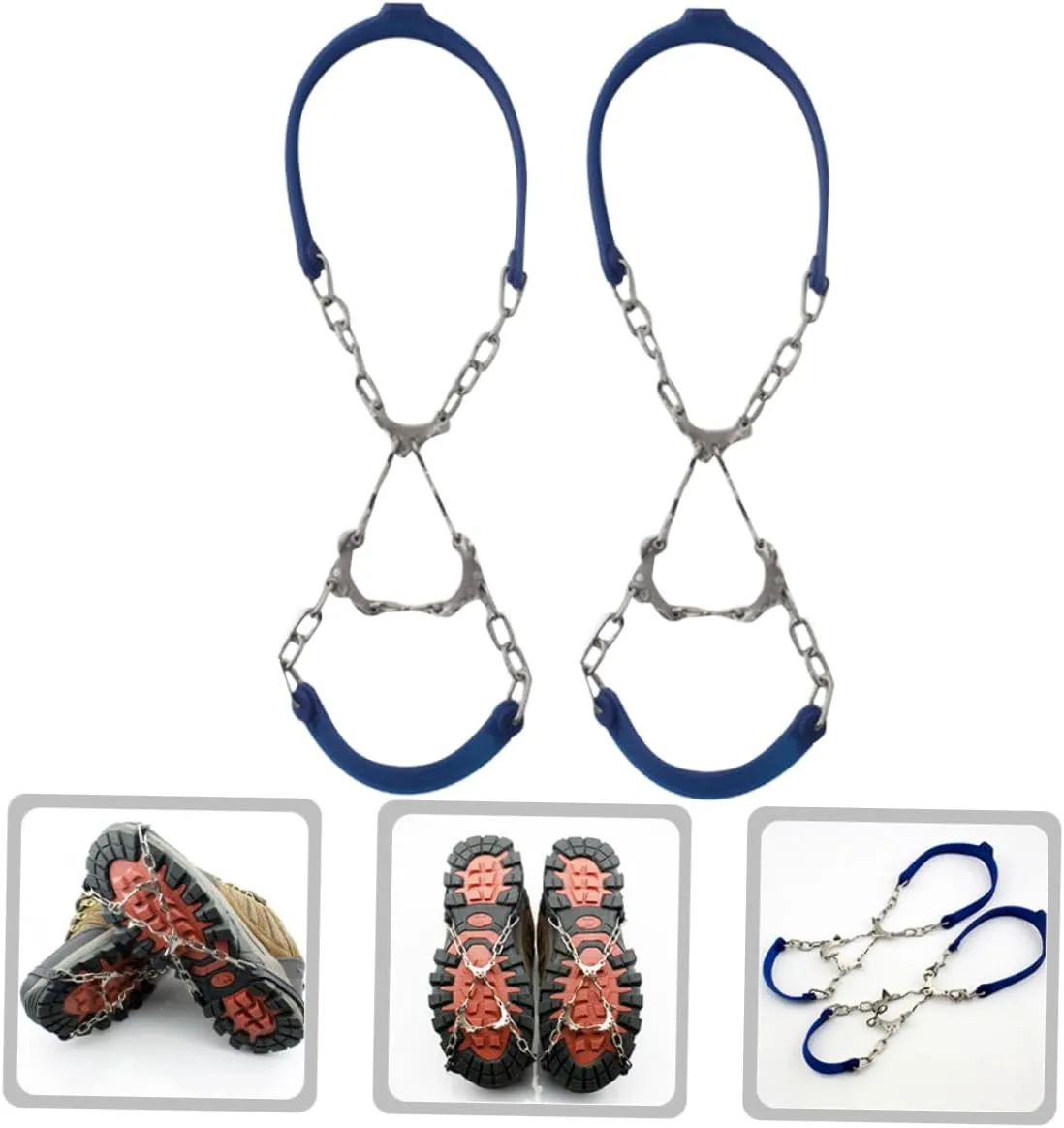 SOIMISS 4 Pcs Ice Fishing Accessories Snow Cleats Boot Chains Crampons for Shoes Ice Shoe Chains Ice Spikes for