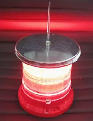 Solar Dock High Power Warning Light - Waterproof Marine Solar Dock Lighting - RED LED Constant or Flashing 360 Degree Lighting