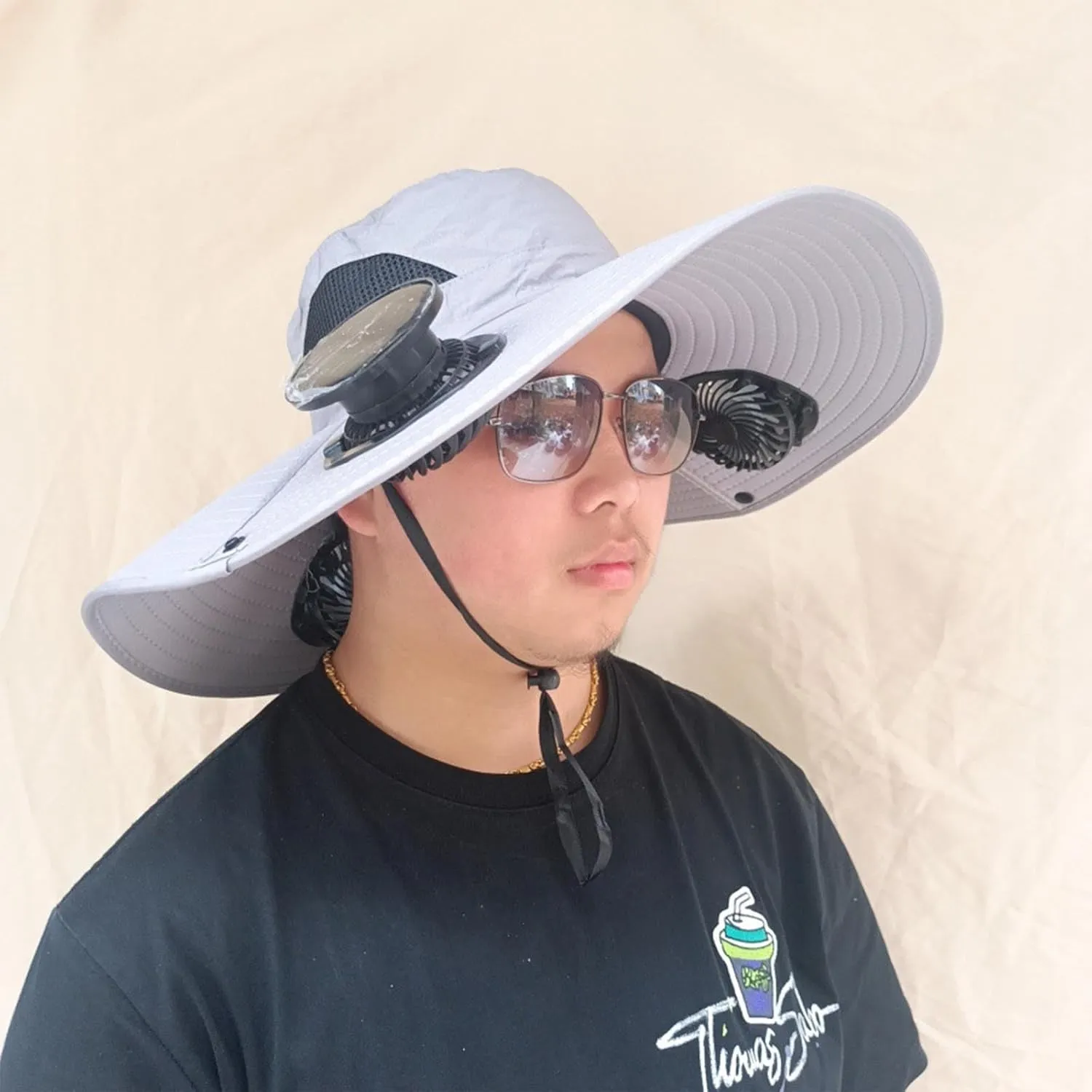Solar Fan Hats Wide Brim Sun Hat with 3 Built-in Fans Detachable Outdoor Fishing Hiking Camping Gear Beach Outfits 2025
