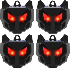 Solar Nocturnal Animal Repeller, Predator Lights for Chicken Coop, Animal Deterrent Devices Light Sensor Deer Repellent, Effective Animal Repellent Outdoor for Coyote Raccoon Skunk Fox (4)