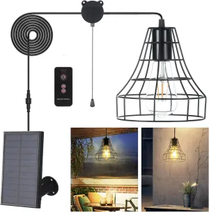 Solar Pendant Lights Outdoor Indoor with Remote, Chicken Coop Lights Solar Powered Shed Light with ON Off Switch,Solar Indoor Lights for House Garage Greenhouse Patio Barn Storage