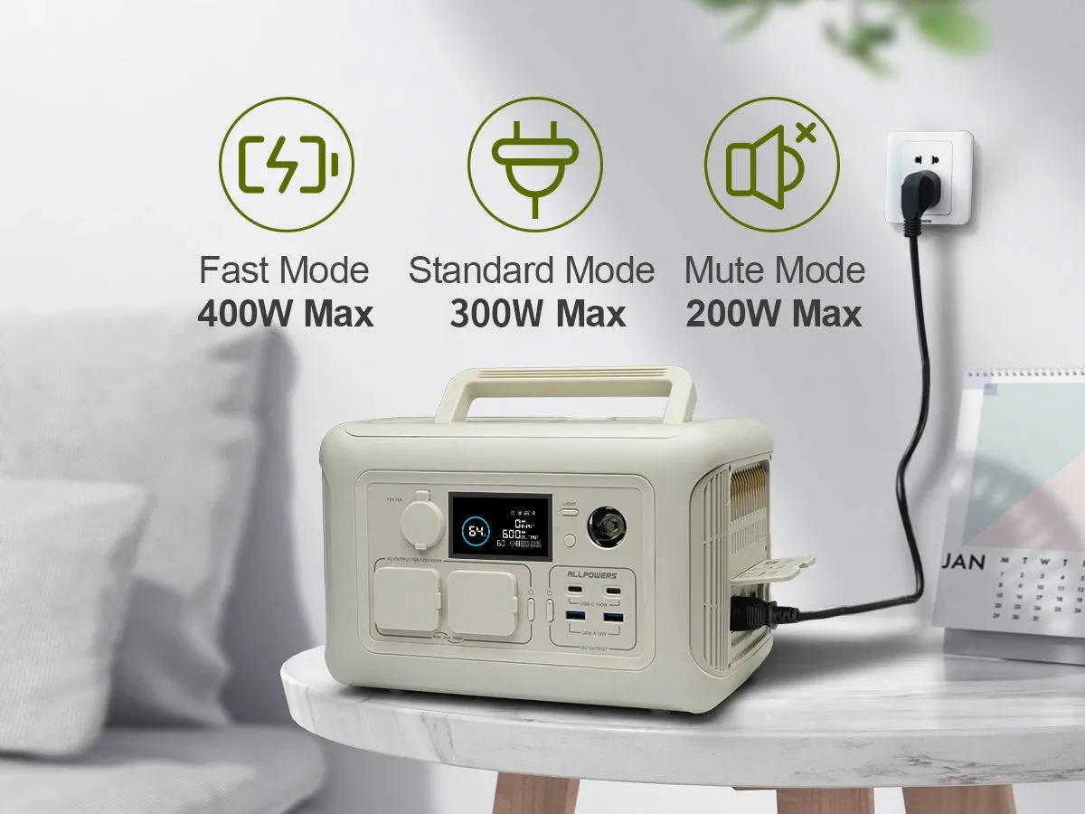 Solar Portable Power Station with Solar Panel for Home Backup and Outdoor Activities