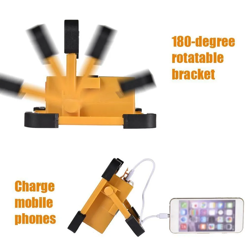 Solar Power Bank with LED Light - Portable Camping Charger