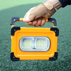 Solar Power Bank with LED Light - Portable Camping Charger