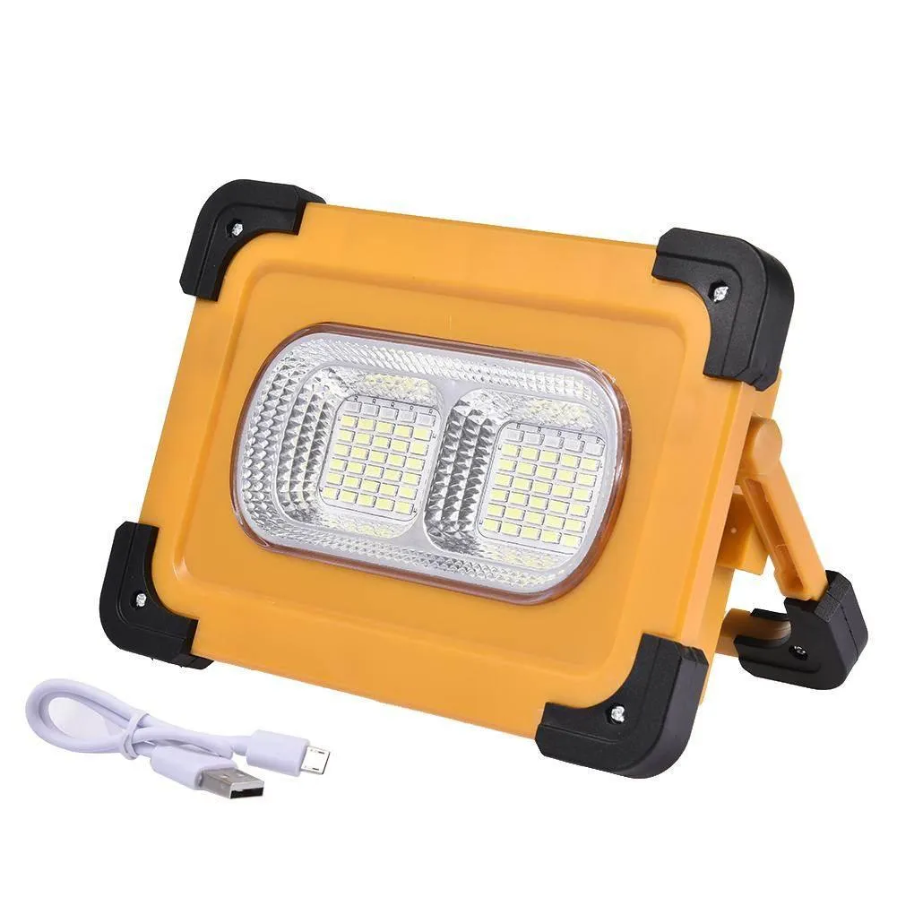 Solar Power Bank with LED Light - Portable Camping Charger