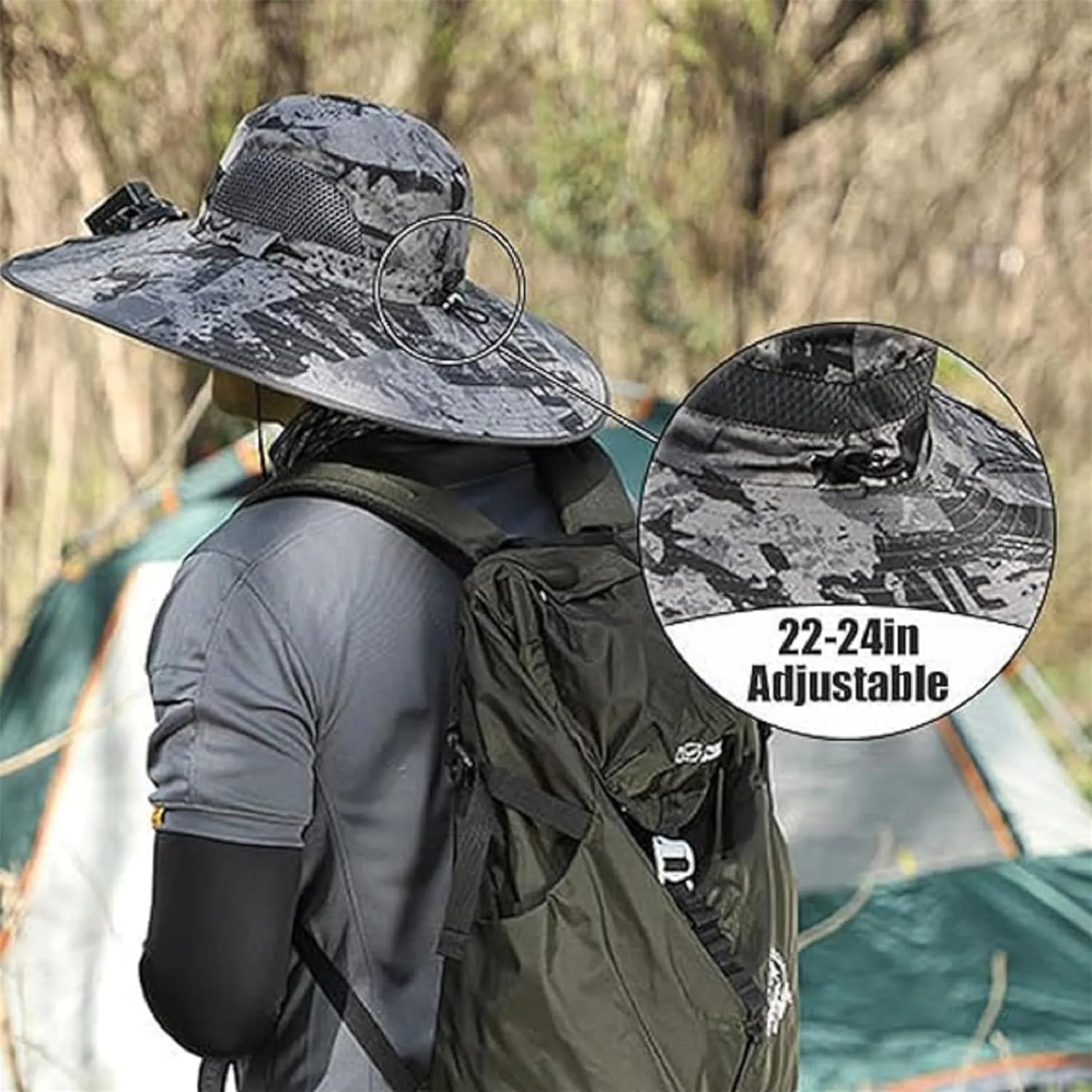 Solar Powered Fan Cooling Hat – for Outdoor Work and Fishing, Wide Brim Solar Fan Outdoor Fishing Hat for Travel