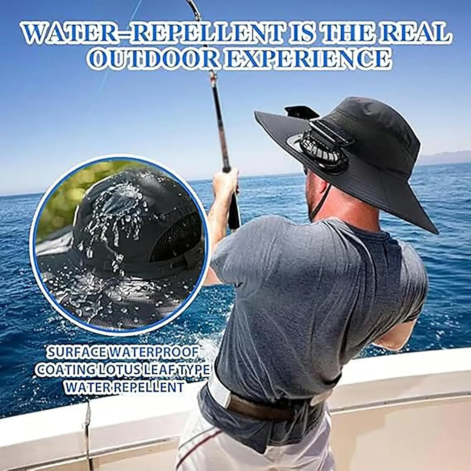 Solar Powered Fan Cooling Hat–for Outdoor Work and Fishing, Fishing Hat with Built in Fan,Solar Fan Fishing Hat for Men