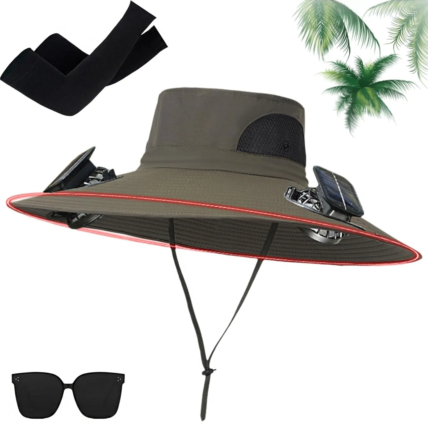 Solar Powered Fan Cooling Hat–for Outdoor Work and Fishing, Fishing Hat with Built in Fan,Solar Fan Fishing Hat for Men