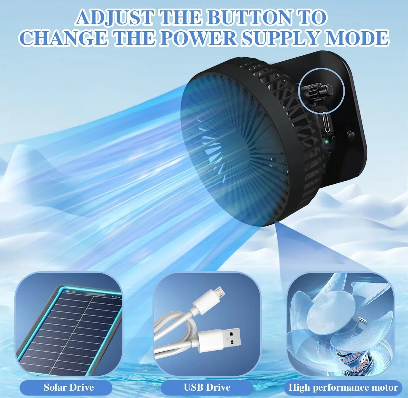 Solar Powered Fan Hat for Men Women - Wide Brim Cooling Hat with 2 USB/Solar Charging Fans, Solar Fan hat - UPF50  Sun Hat