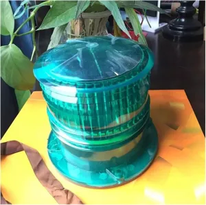 Solar Powered Marine Boat Navigation Light Round Warning Light for Pier Airport Dock Construction Use (Color : Blue) (Green)