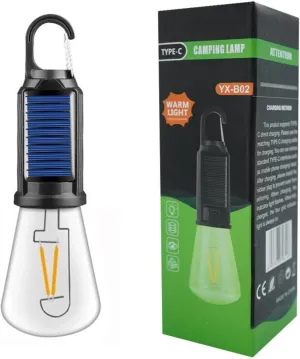 Solar Powered Spherical Camping Lamp - Multi Functional Portable Camping Lamp, Essential Lighting Tool for Outdoor Tents!