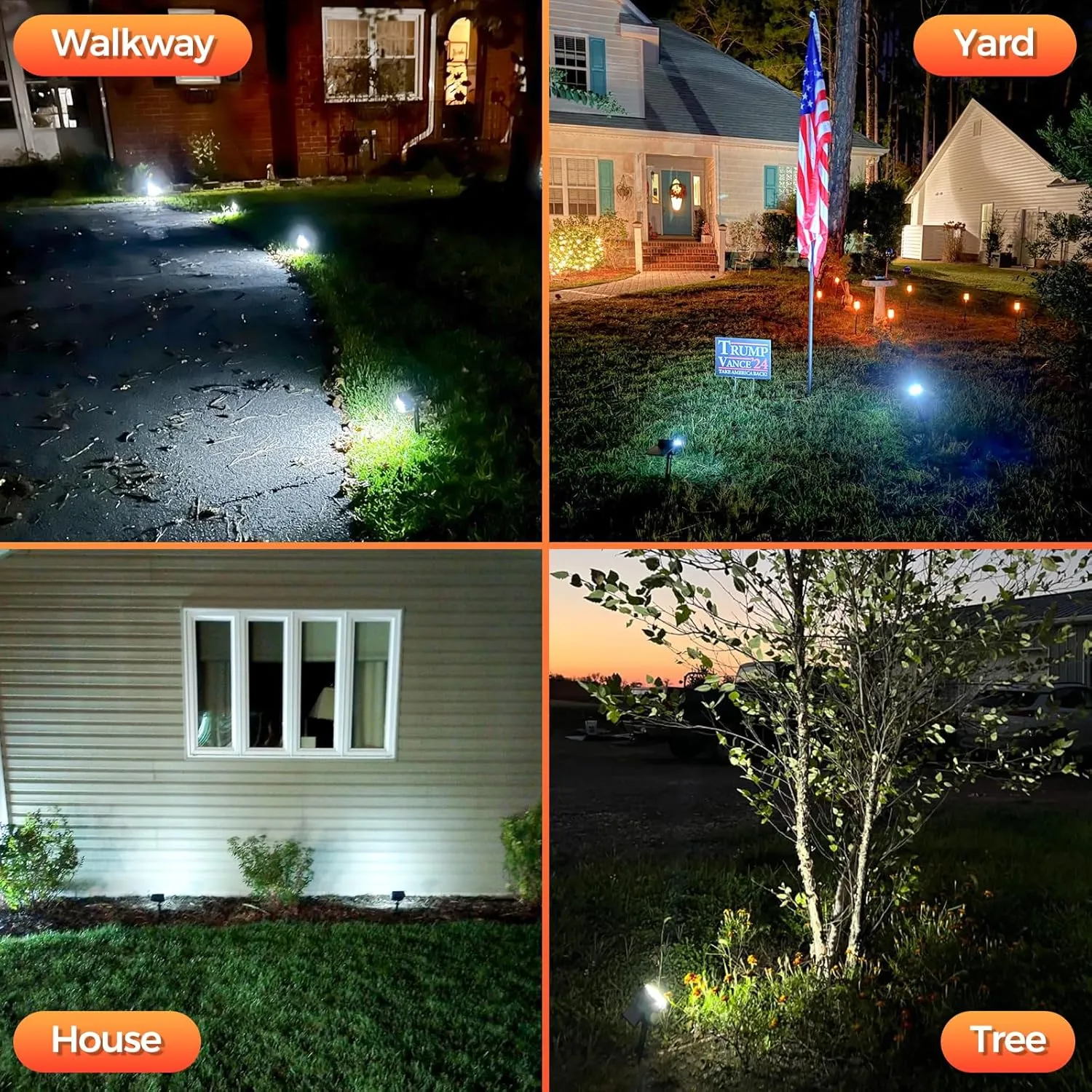 Solar Spot Lights Outdoor, 92 LEDs Landscape Lighting with 3 Lighting Modes and Auto On/Off, IP67 Waterproof Spotlights, Outdoor Solar Lights for Yard Garden, 2 Pack (Cool White)