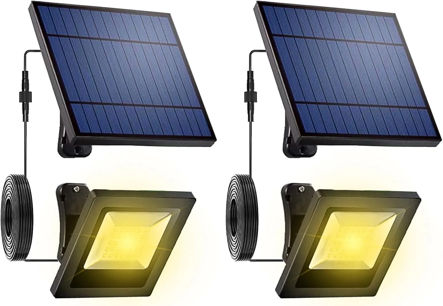 Solar Spotlights Outdoor Waterproof Garden with Extension 16FT Cable Dusk to Dawn LED Solar Spot Lights 3000K Security Flood Light for Outside, Wall, Porch, Barn, Flag, Shed (Warm White 2 Pack)