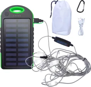 Solar String Lights for Camping - 21Ft, Waterproof Outdoor Decor Lights, 12 LEDs, Adjustable Brightness, 7 Modes, Rechargeable，Ideal for Hiking Deco (21Ft String Lights   Solar)
