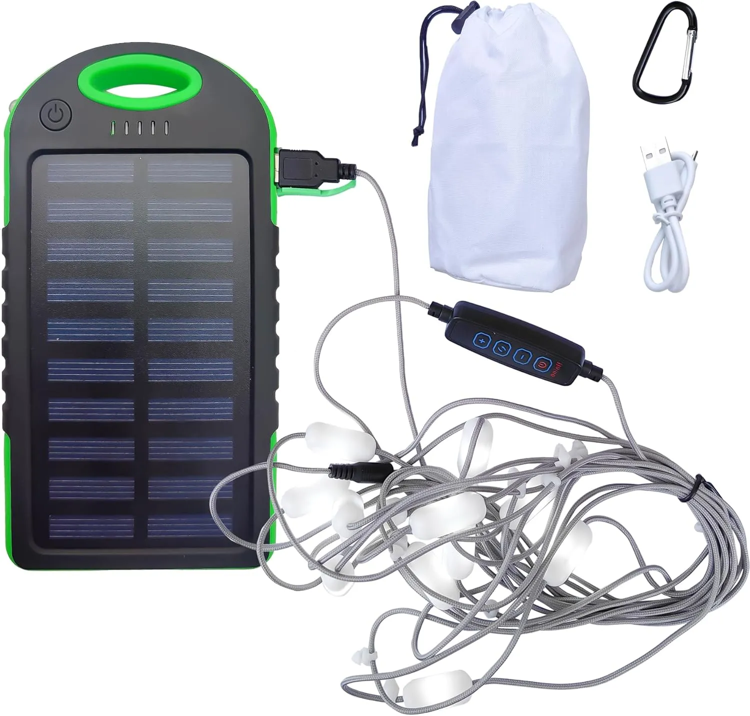 Solar String Lights for Camping - 21Ft, Waterproof Outdoor Decor Lights, 12 LEDs, Adjustable Brightness, 7 Modes, Rechargeable，Ideal for Hiking Deco (21Ft String Lights   Solar)