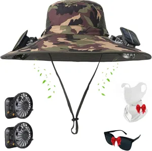 Sombrero Con Ventilador Solar, Collit Fishing Hat with Solar Powered Fans,Ultra Light Collit Solar Fan Sun Hat