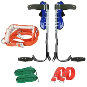 Sookieng Adjustable Tree Climbing Spikes with Harness Belt, 304 Stainless Steel Gear, Non-Slip Pedal for Hunting, Fruit Picking