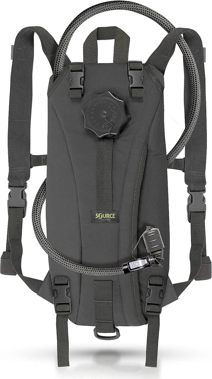 Source Tactical Hydration Pack - Various Modes - Shoulder Straps for Backpack Cary or As Molle Attachments Hydration Bladder Included, Black, 2 Liter, (4000330102)