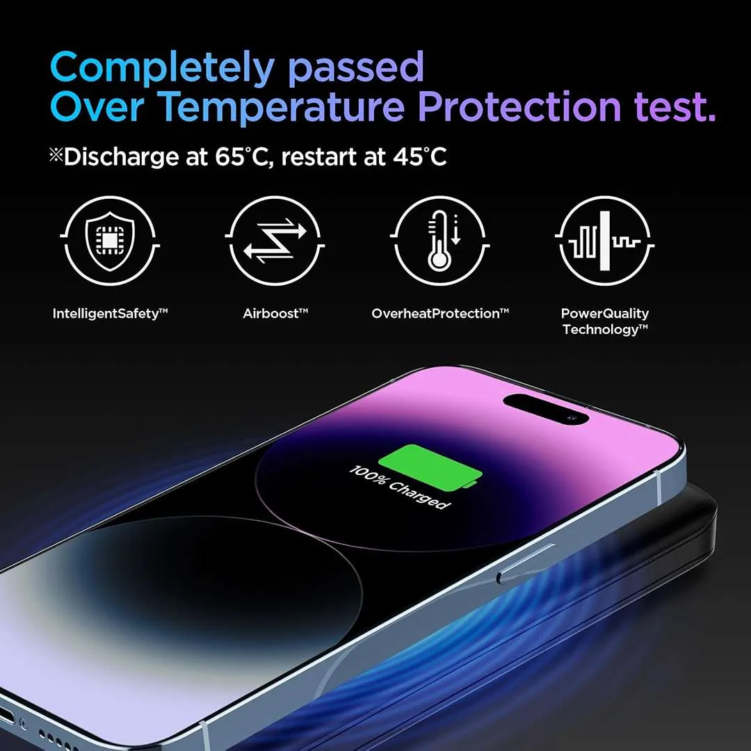 Spigen 5in1 10000mAh Wireless Power Bank & 35W GaN PPS Charger 1 Port with USB-C Dual Charging Dock - Black