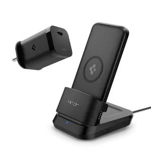 Spigen 5in1 10000mAh Wireless Power Bank & 35W GaN PPS Charger 1 Port with USB-C Dual Charging Dock - Black