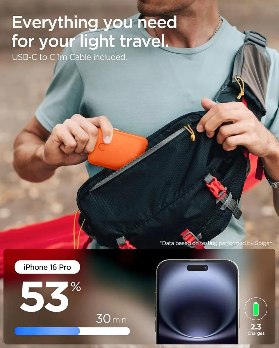 Spigen ArcPack 10000mAh Power Bank,30.0W Fast Charging, 1 USB-C Port - Spigen Orange