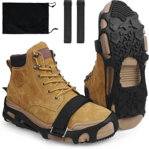 Spikeless Ice Cleats Snow Crampons for Shoes and Boots Transitioning Between Outdoor Indoor Surface Safety Traction Anti Slip On Spikeless Ice Traction Devices for Snow and Ice