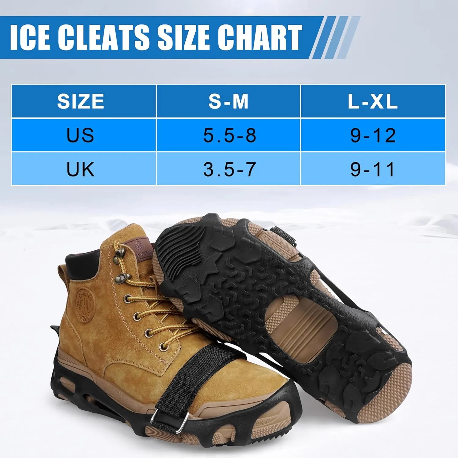 Spikeless Ice Cleats Snow Crampons for Shoes and Boots Transitioning Between Outdoor Indoor Surface Safety Traction Anti Slip On Spikeless Ice Traction Devices for Snow and Ice