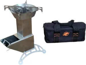 Spitfire Rocket Stove - Spartan Light Rocket Stove Wood Burning Portable Stove w/Travel Case, Collapsible Backpacking Wood Stove, Camp Rocket Stove, Outdoor cooking stove Estufa De Leña Para Cocinar