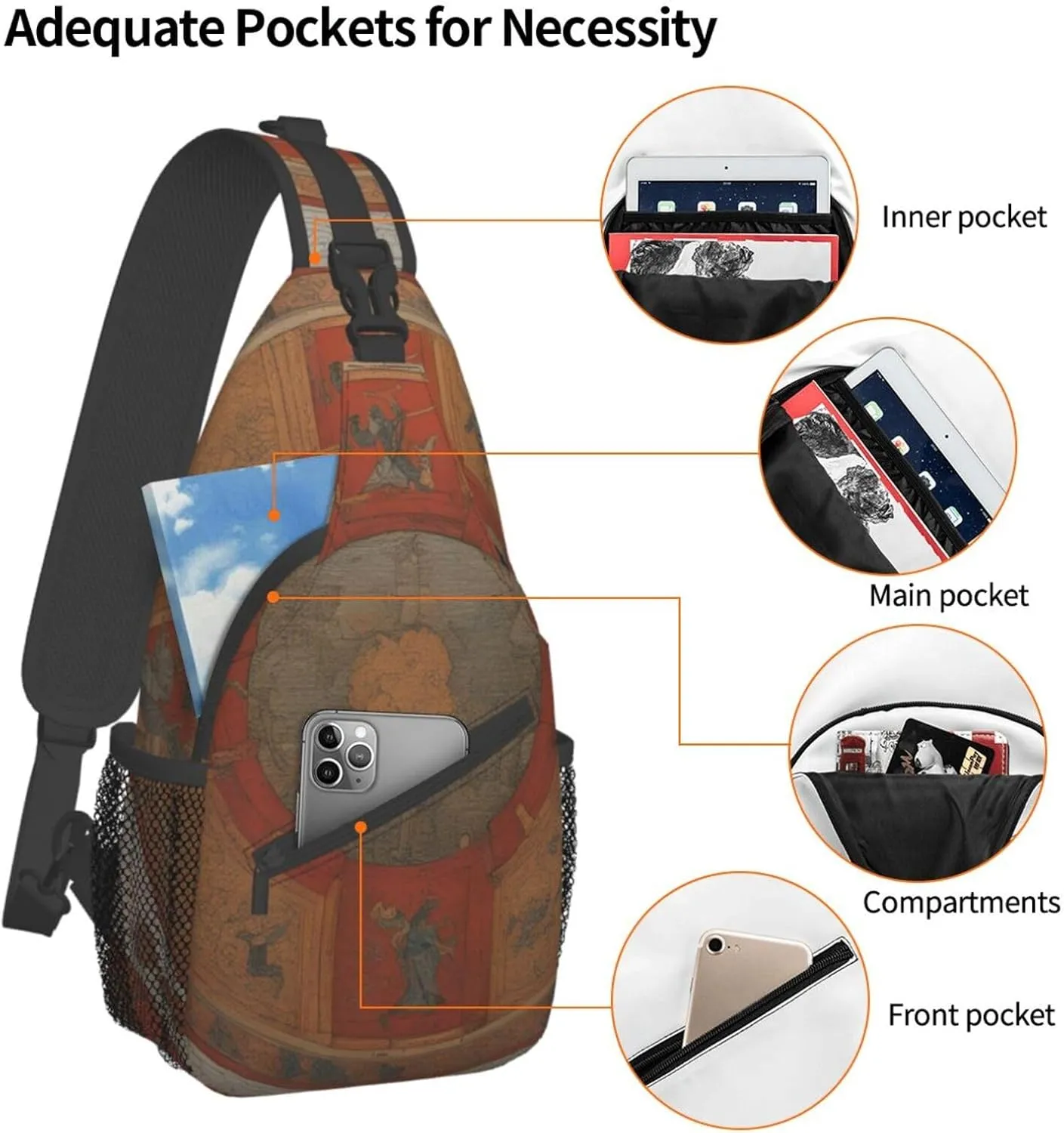 SSIMOO Karates Versatile Travel Hiking Backpack-Perfect For Outdoor Cycling,Chest Shoulder Bag