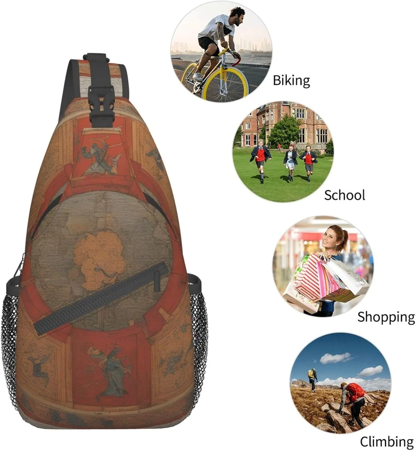 SSIMOO Karates Versatile Travel Hiking Backpack-Perfect For Outdoor Cycling,Chest Shoulder Bag