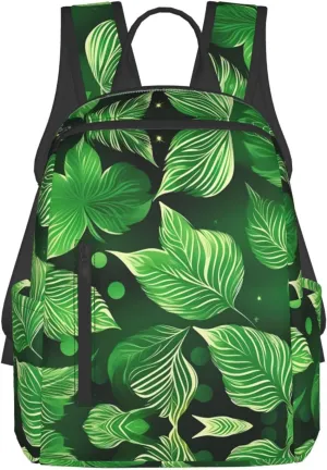 St Patricks Day Leaves print Fashion Backpacks Hiking Camping Day bags Men Women Traveling Outdoor backpacks