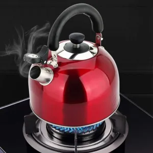 Stainless Steel Kettles for Stove, 4L Gas Stainless Steel Thick Whistling Kettle for Induction Stove, Whistling Kettle with Folding Handle, Quick Boiling Teapot