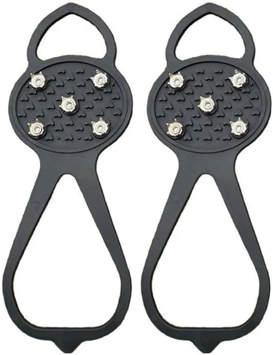 Stainless Steel Micro Spike Crampons Ice Snow Grips 1 Pair Snow Walk Traction Cleats Ice Cleats Traction Anti-Slip Shoes Ice Gripper for Walking,Jogging, Climbing and Hiking