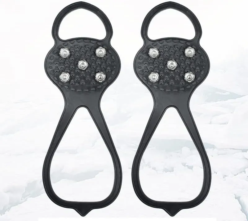 Stainless Steel Micro Spike Crampons Ice Snow Grips 1 Pair Snow Walk Traction Cleats Ice Cleats Traction Anti-Slip Shoes Ice Gripper for Walking,Jogging, Climbing and Hiking(Adult)