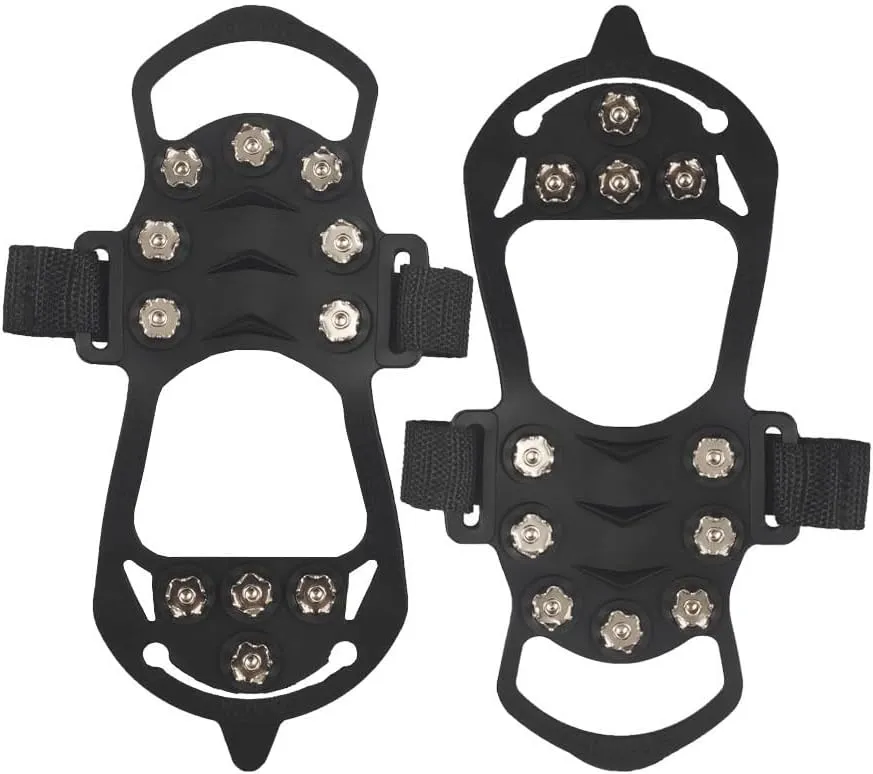 Stainless Steel Micro Spike Crampons Ice Snow Grips 1 Pair Snow Walk Traction Cleats Ice Cleats Traction Anti-Slip Shoes Ice Gripper for Walking,Jogging, Climbing and Hiking(Large)