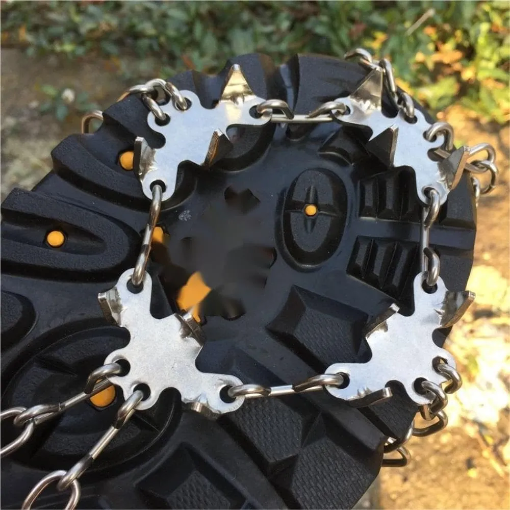 Stainless Steel Micro Spike Crampons Ice Snow Grips 1 Pair Snow Walk Traction Cleats Ice Cleats Traction Anti-Slip Shoes Ice Gripper for Walking,Jogging, Climbing and Hiking(Medium)