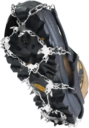 Stainless Steel Micro Spike Crampons Ice Snow Grips 1 Pair Snow Walk Traction Cleats Ice Cleats Traction Anti-Slip Shoes Ice Gripper For Walking,Jogging, Climbing And Hiking(Orange 24 tooth,X-Large)