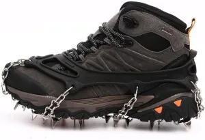 Stainless Steel Micro Spike Crampons Ice Snow Grips 1 Pair Snow Walk Traction Cleats Ice Cleats Traction Anti-Slip Shoes Ice Gripper for Walking,Jogging, Climbing and Hiking(X-Large)