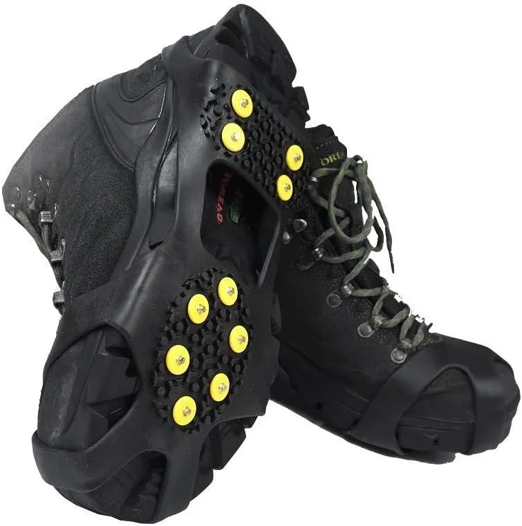 Stainless Steel Micro Spike Crampons Ice Snow Grips 1 Pair Snow Walk Traction Cleats Ice Cleats Traction Anti-Slip Shoes Ice Gripper for Walking,Jogging, Climbing and Hiking(X-Large)