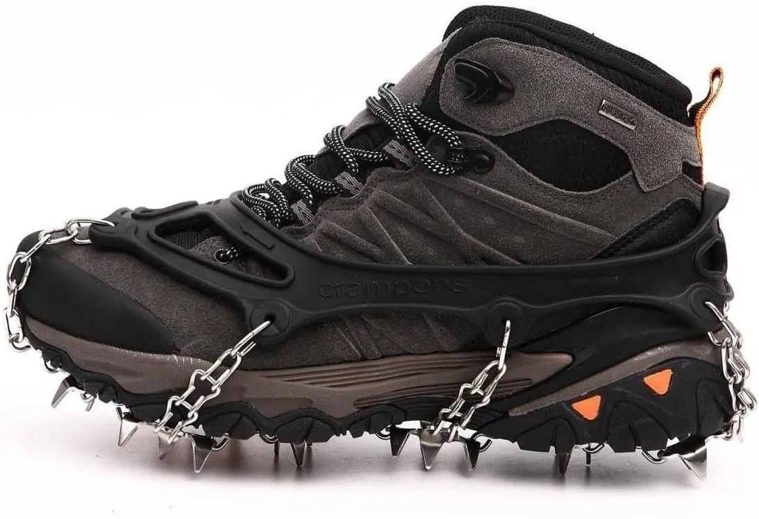 Stainless Steel Micro Spike Crampons Ice Snow Grips 1 Pair Snow Walk Traction Cleats Ice Cleats Traction Anti-Slip Shoes Ice Gripper for Walking,Jogging, Climbing and Hiking(X-Large)