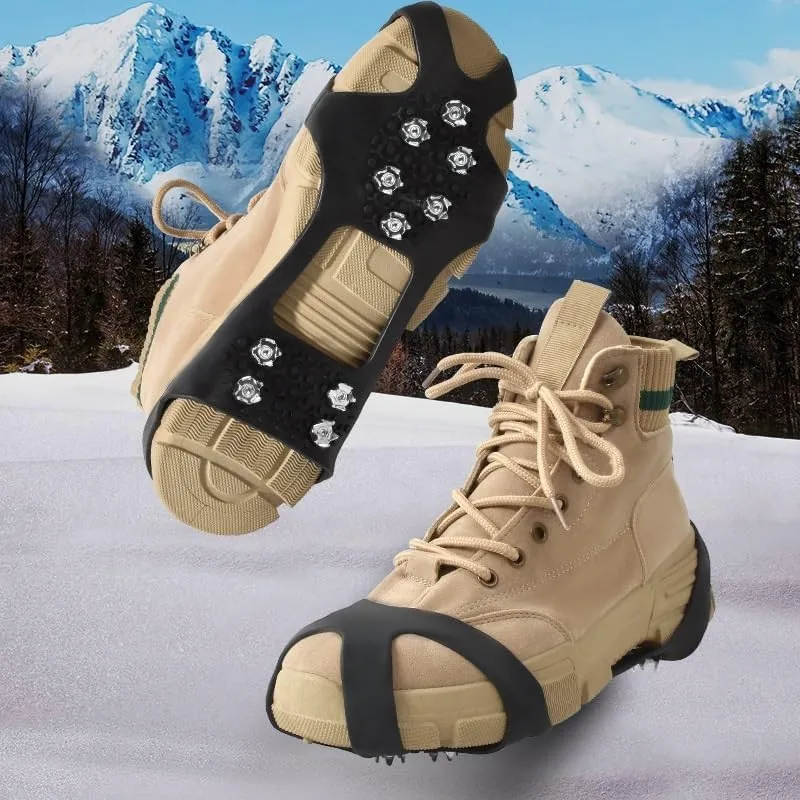 Stainless Steel Micro Spike Crampons Ice Snow Grips 1 Pair Snow Walk Traction Cleats Ice Cleats Traction Anti-Slip Shoes Ice Gripper for Walking,Jogging, Climbing and Hiking(X-Large)