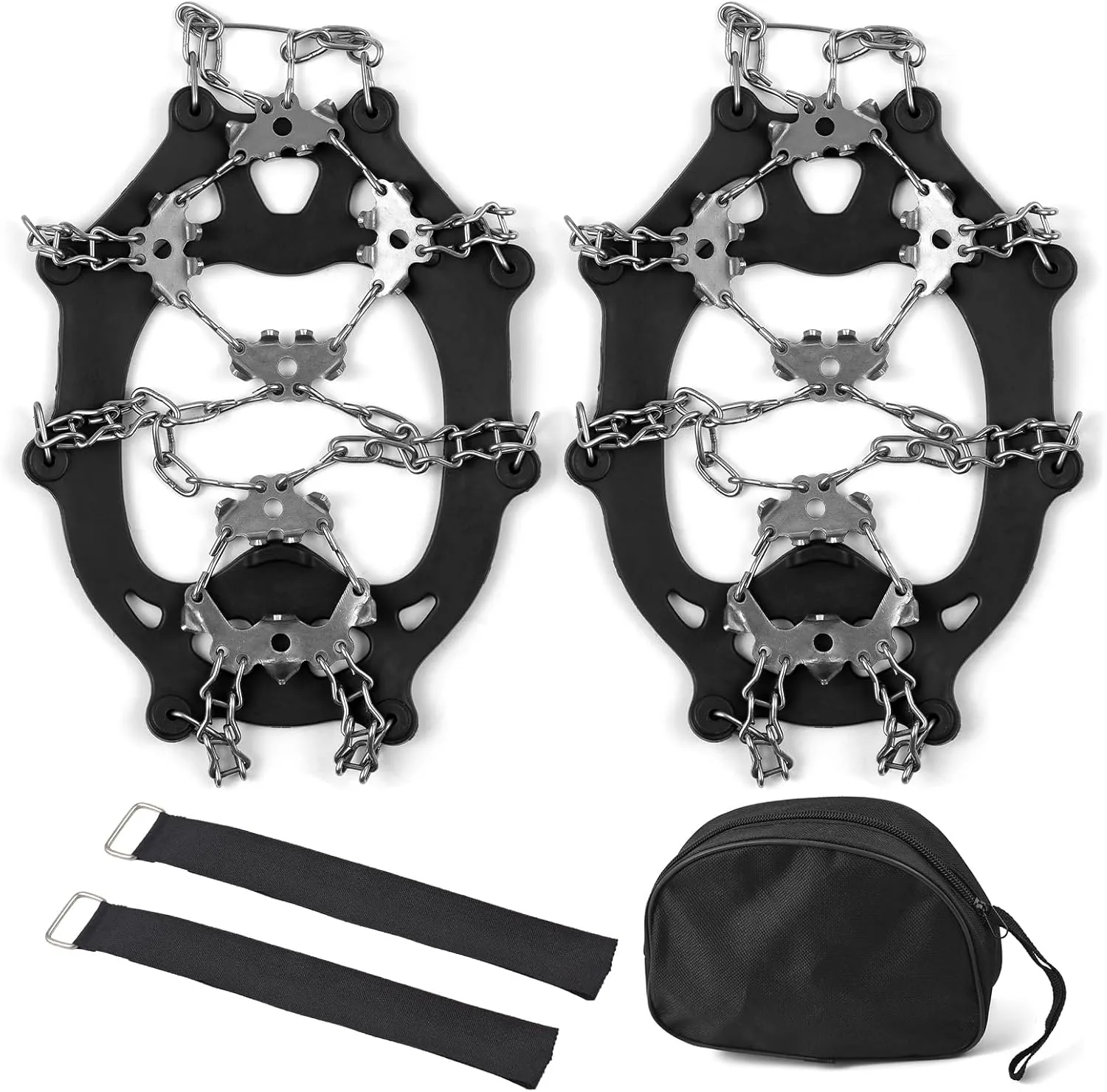 Stainless Steel Shoe Covers Hiking Crampons Antiskid Shoes 201 Stainless Steel 24 Ice Claw Snow -Slip Shoe Cover