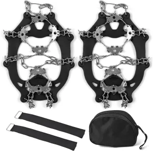 Stainless Steel Shoe Covers Hiking Crampons Antiskid Shoes 201 Stainless Steel 24 Ice Claw Snow -Slip Shoe Cover