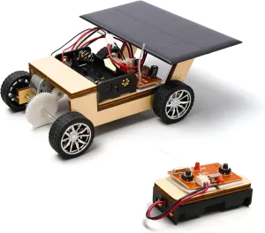STEM Solar Power Car Kit with Remote Control for Kids Age 8-12 – DIY Science Experiment, Wood Building Project, Perfect Educational Gift for Boys & Girls 8 9 10 11 12 Years Old