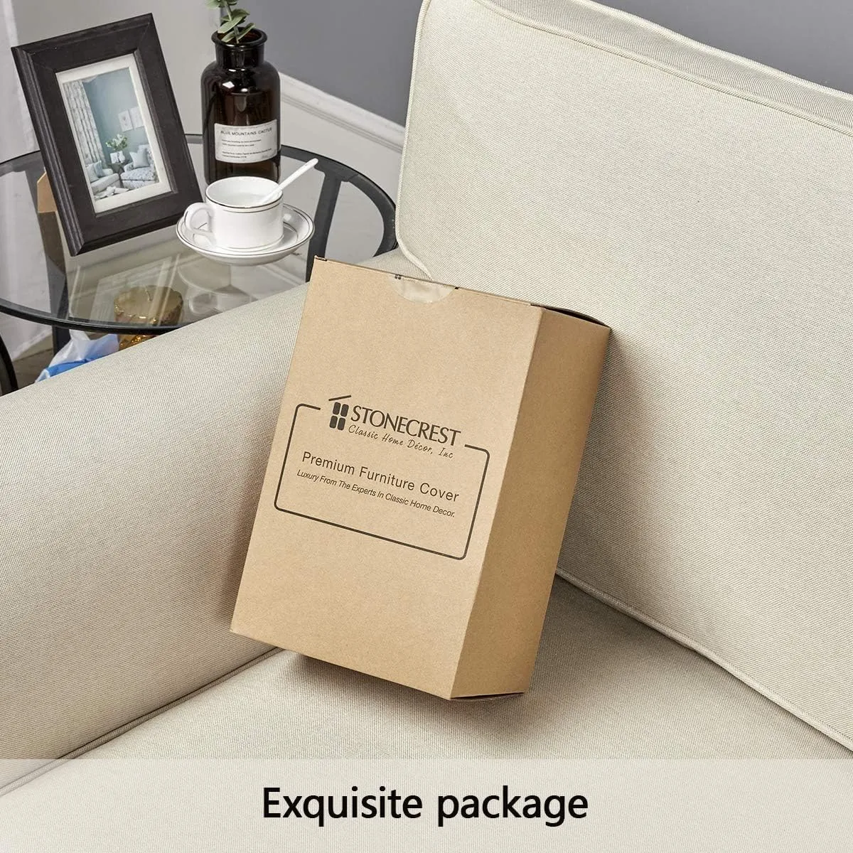 STONECREST Recliner Chair Cover, Faux Leather Slipcover, Stay in Place (Black2, 23" Regular Recliner)