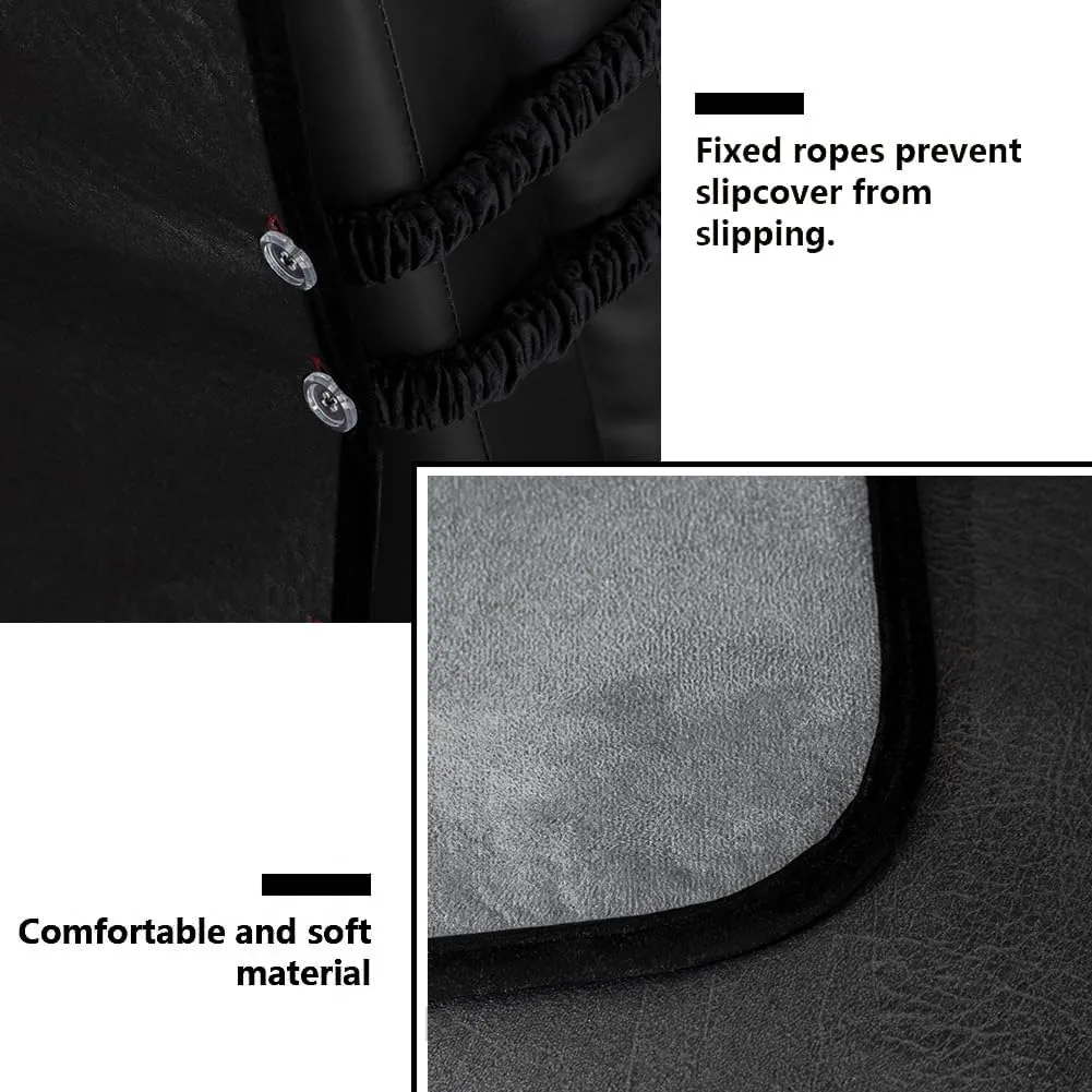 STONECREST Recliner Chair Cover, Water Resistant Faux Leather Slipcover, Stay in Place (Black, 23" Regular Recliner)