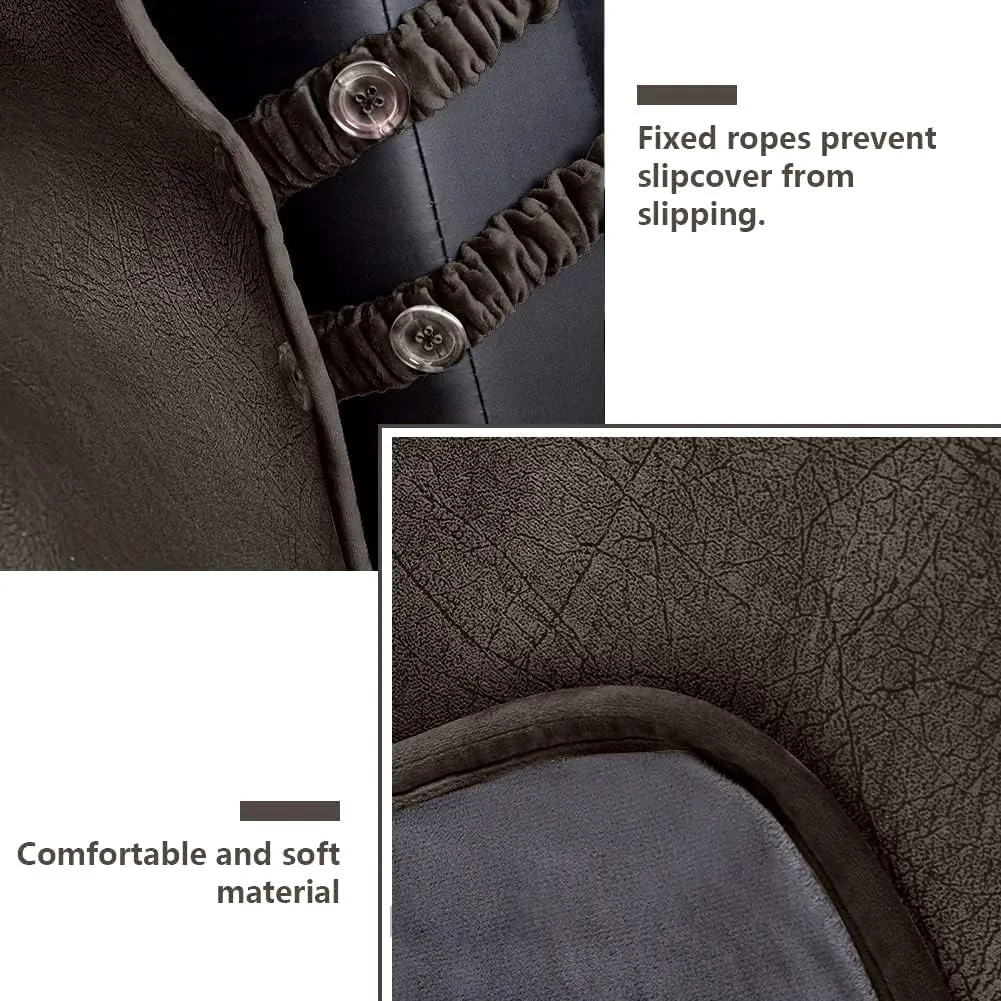 STONECREST Recliner Chair Cover, Water Resistant Faux Leather Slipcover, Stay in Place (Chocolate, 28" T-Cushion & DeepSeat Recliner)